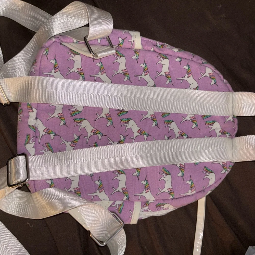Whimsical Lavender Unicorn Kids Backpack small
